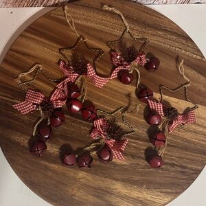 Rustic Red Star Holiday Ornaments (5)
